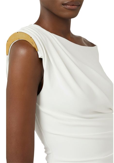 Crêpe jersey dress with jewelled shoulder strap ELISABETTA FRANCHI | dress | AB90661E2360